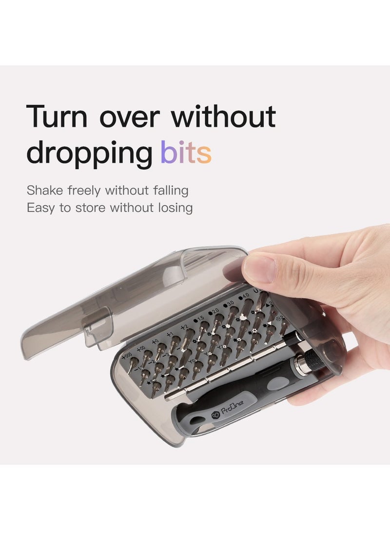 ProOne ProOne Screwdriver Set, 32 in 1 Mini Screwdriver, Magnetic Driver Bits Set, Set, S2 Alloy Steel Pocket Manual Screwdriver Tool Set, Repair Tool Kit - Aluminum Shell  - Image 5