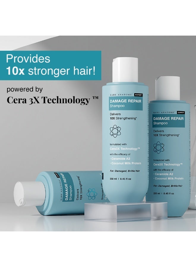 BARE ANATOMY EXPERT Damage Repair Shampoo | Repairs and Strengthens up to 3x | For Damaged, Brittle & Weak hair | 250 ml - Image 2