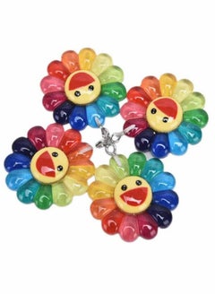 SYOSI Colorful Transparent Smiley, Sunflower Charms Sun Flower, Pendants Resin Sun Flower, Pendants Charms Sun Sunflower Collection Crafts, for DIY Bracelet Necklace Earring Keychain Making 50 Pcs  - Image 3