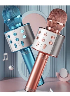 Generic Wireless Microphone for Singing, Bluetooth Karaoke Microphone Mic Speaker for Adult Kids Singing (Blue)  - Image 3