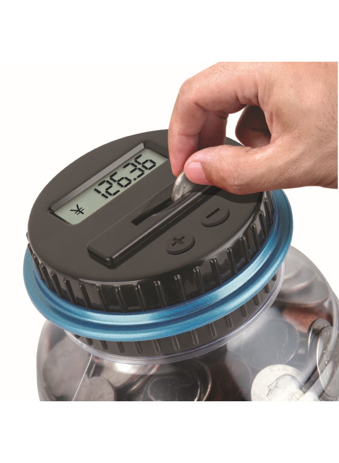 Counting Piggy Bank 1.8L NT RMB US Dollar Piggy Bank Piggy Bank Large Bucket Piggy Bank-Color:Black - Image 2