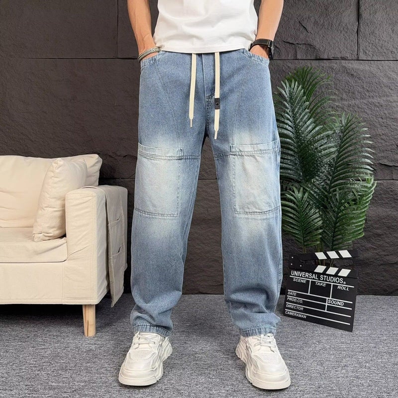 Unisex Classic Denim Jeans Loose Fit Daily Outdoor Wear - Image 4