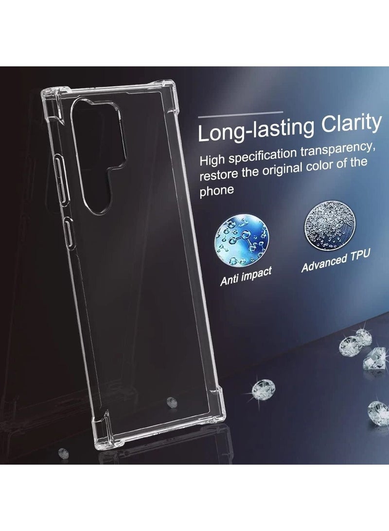 Silicone Soft Thin Crystal Protective Case Cover With Corner Bumpers For Samsung Galaxy S23 Ultra Clear - Image 3
