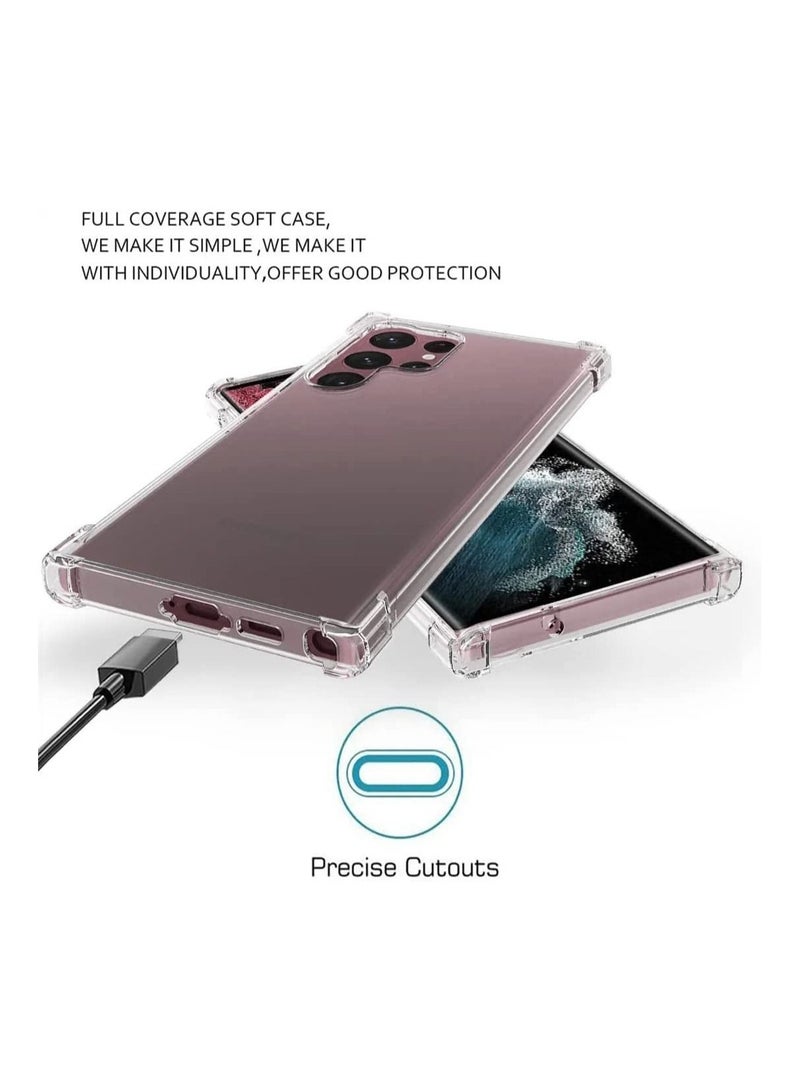 Silicone Soft Thin Crystal Protective Case Cover With Corner Bumpers For Samsung Galaxy S23 Ultra Clear - Image 2