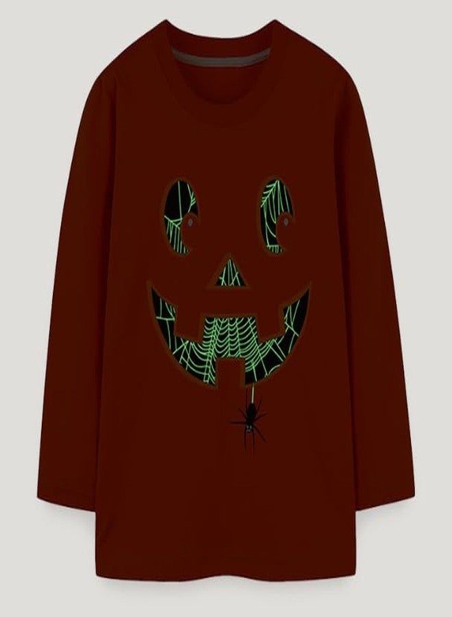 warmstraw Toddler Baby Boys Girls Halloween T Shirt Long Sleeve Cotton Cute Tops Tees Shirt Orange 4-5T - Image 4