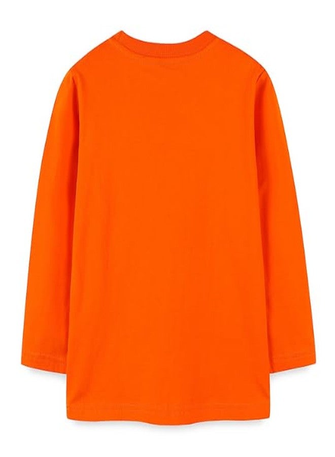 warmstraw Toddler Baby Boys Girls Halloween T Shirt Long Sleeve Cotton Cute Tops Tees Shirt Orange 4-5T - Image 3