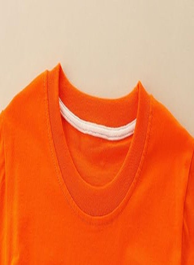 warmstraw Toddler Baby Boys Girls Halloween T Shirt Long Sleeve Cotton Cute Tops Tees Shirt Orange 4-5T - Image 2