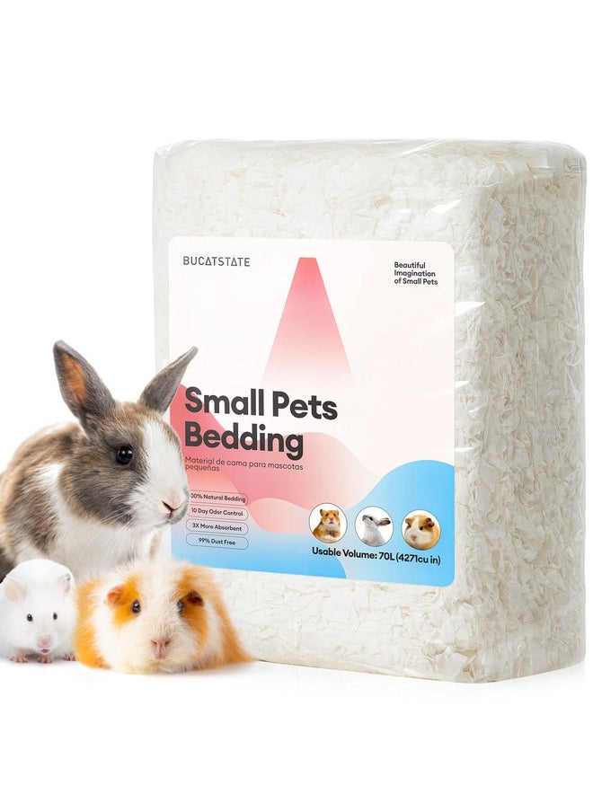 BUCATSTATE - BUCATSTATE Guinea Pig Bedding 70L, 99% Dust-Free and Odor Control Hamster Bedding, Natural Paper Rabbit Bedding for Rat Syrian Dwarf Hamsters Gerbils (White) - Image 1