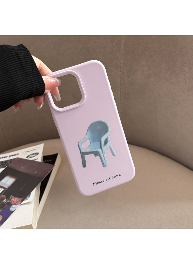 NIBEMINENT A Blue Chair Protective TPU Case Cover For iPhone 17 Pro, Bean Purple