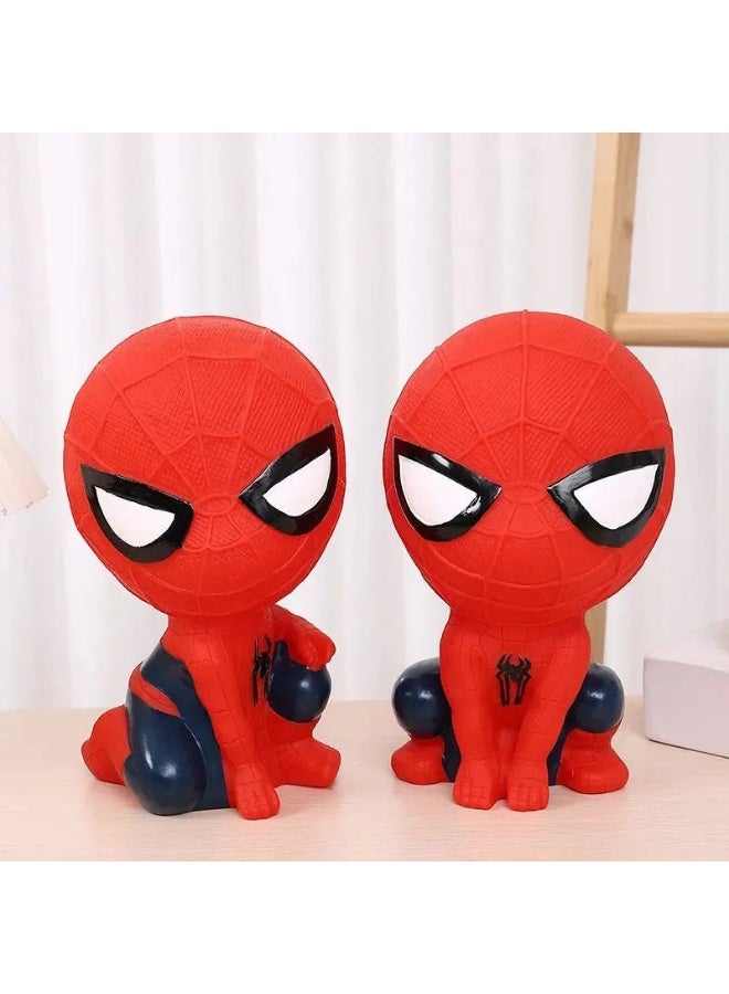 بروماس صندوق نقود وحصالة نقود على شكل شخصية سبايدرمان الكرتونية - أحمر/أزرق