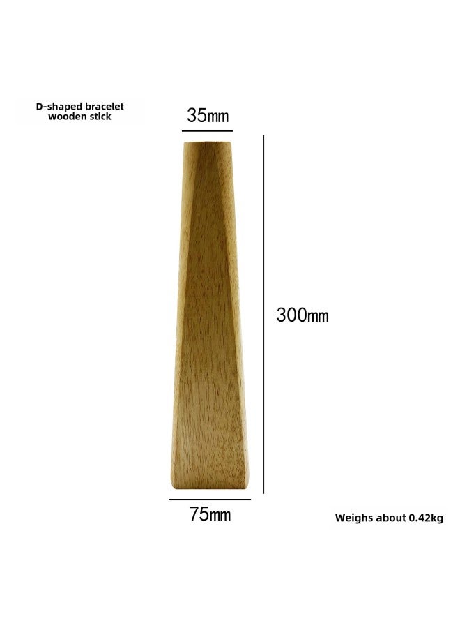 Wooden Bracelet Stick Round Egg-Shaped Drum-Shaped Step Slot Bracelet Repair Plastic Correction Extended Measurement Wooden Stick Solid Wood-Model:D-shaped Bracelet Wooden Stick  - Image 1