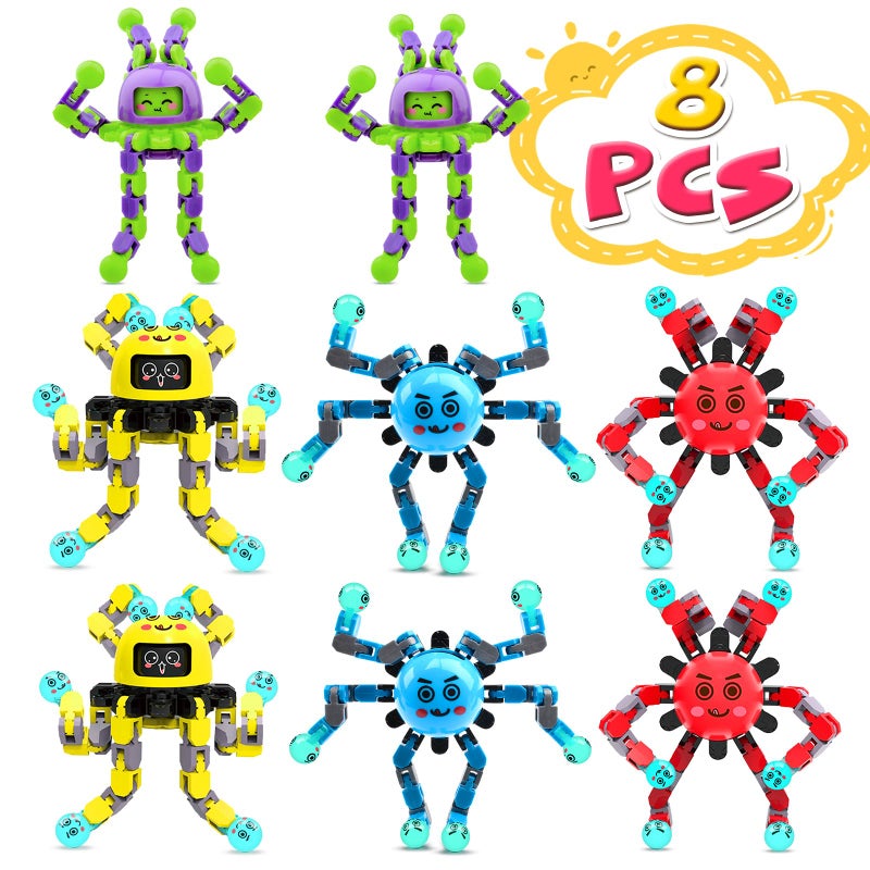 ASIOWELY Transformable Fidget Spinner Toys for Kids and Adults8 PCS Sensory Toy for Boys Girl ADHD Stress ReliefEaster Basket Stuffers Gifts Fingertip Gyros Birthdays Travel Party Favors for Teens - Image 3