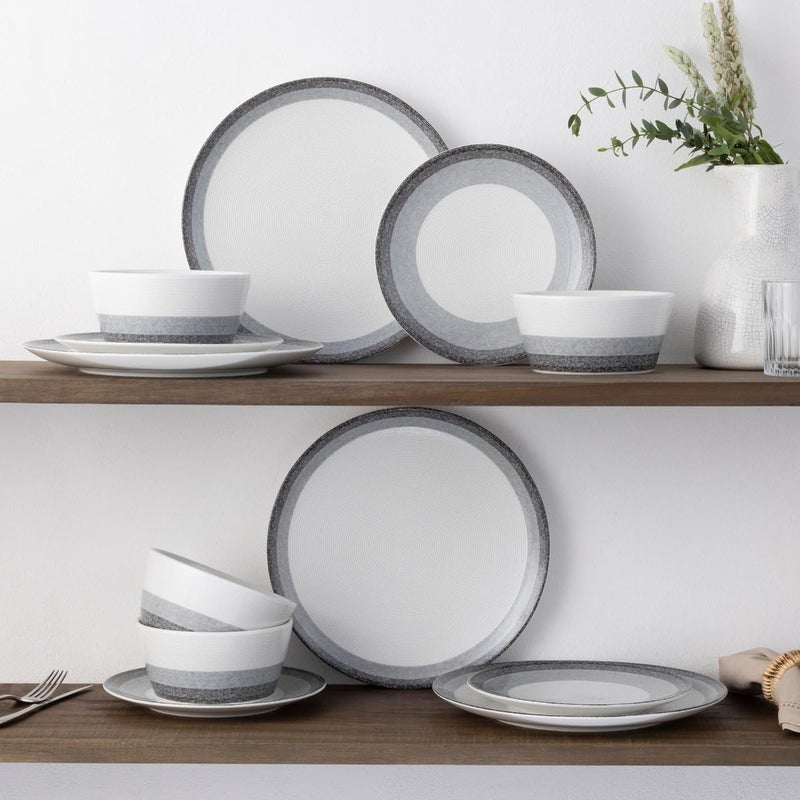 Noritake طقم أدوات مائدة نوريتاكي كولور سكيبز لايرز فحم 12 قطعة خدمة لـ 4 أشخاص - Image 5