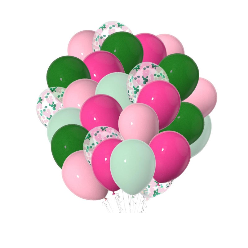 GAKA Pink and Green Balloons 12 inch Latex Balloons for Theme Party Birthday Wedding DecorationsPack of 50 - Image 3