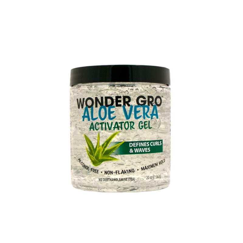 WONDER GRO جل تنشيط الألوة فيرا من وندر جرو، 20 أونصة سائلة - خالي من التقشر، خالي من الكحول - يحدد التجاعيد والأمواج - Image 1