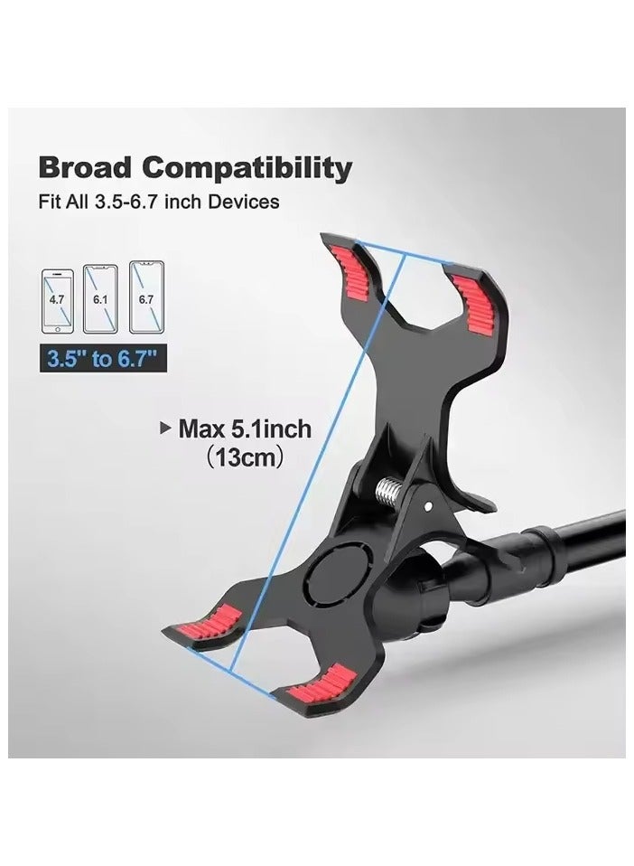 Gooseneck Bed Phone Holder, Flexible Long Arm Phone Mount for Desk, Clip Bracket Clamp Stand, iPhone Stand, Mobile Cell Phone Stand Document Camera Nintendo Switch (Black # 100CM) - Image 2