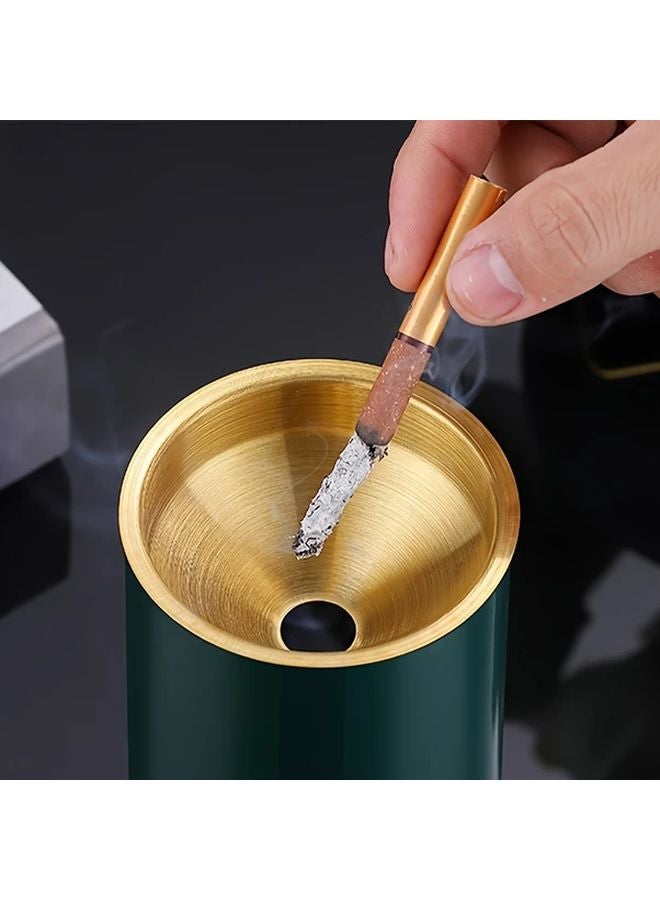 Green Stainless Steel Smokeless Spill Proof Ashtray For Indoor Outdoor Patio Office Bar - Image 5