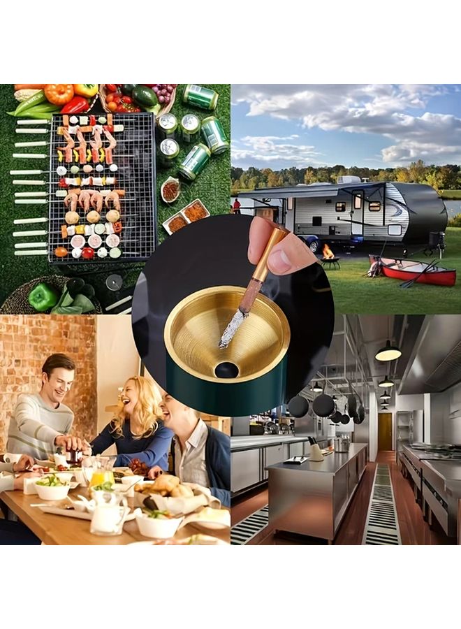 Green Stainless Steel Smokeless Spill Proof Ashtray For Indoor Outdoor Patio Office Bar - Image 3