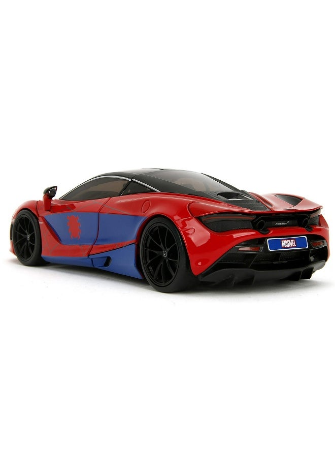 JADA Jada Marvel Spider-Man McLaren 720S Car (1:24) with Die-cast Spider-Man Figure (5 cm)  - Image 2