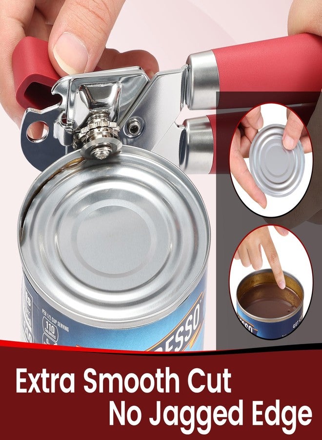 Vayvnt Manual Can Opener Smooth Edge with Magnet, Vayvnt Stainless Steel Handheld Strong Can Bottle Opener, Extra Shape Cutting Blade&Large Turn Knob, Multifunctional 4 In 1 Kitchen Tool for Seniors, Red - Image 5