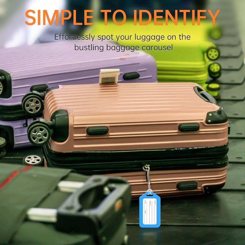 Kidultz (Set of 5) Luggage Tags Multicolour, Smart Tags for Travel suitcases for Identification of Bags Available with Silicon Band and Stainless Steel Connecting Wire - Image 4