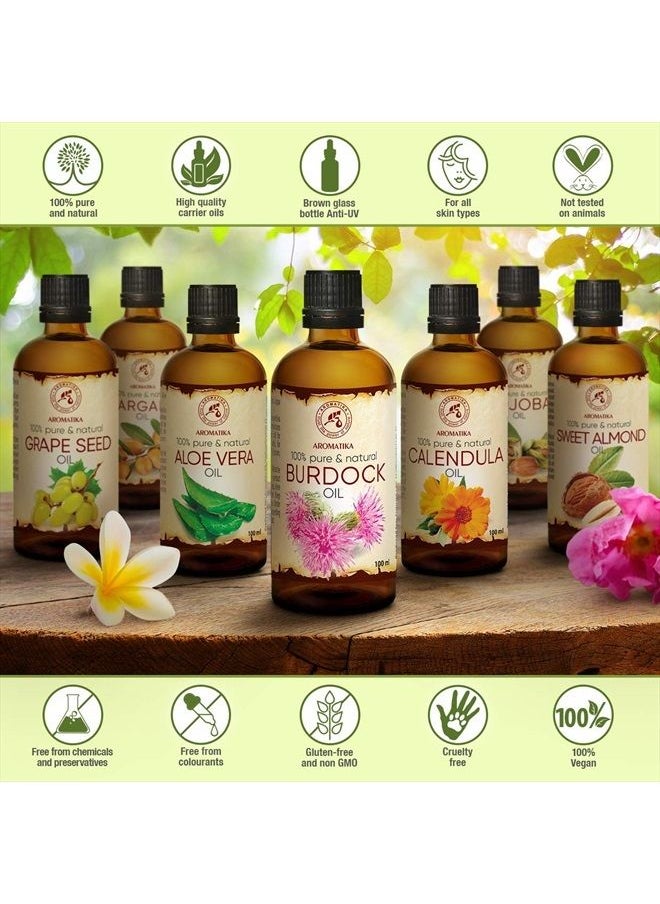Aromatika - Burdock Root Oil 3.4 FL Oz - 100% Pure & Natural - Arctium Lappa for Hair & Scalp - Good benefits for Skin - Hair - Face - Body care - Glass Bottle - Oils Burdock - Image 1