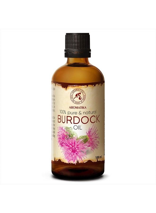 Aromatika - Burdock Root Oil 3.4 FL Oz - 100% Pure & Natural - Arctium Lappa for Hair & Scalp - Good benefits for Skin - Hair - Face - Body care - Glass Bottle - Oils Burdock - Image 1
