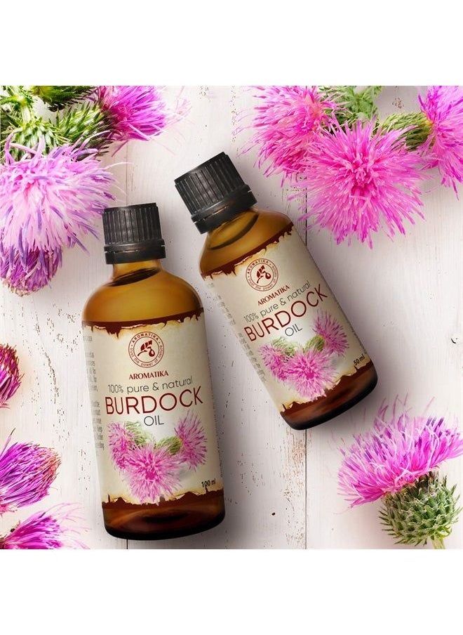 Aromatika - Burdock Root Oil 3.4 FL Oz - 100% Pure & Natural - Arctium Lappa for Hair & Scalp - Good benefits for Skin - Hair - Face - Body care - Glass Bottle - Oils Burdock - Image 1