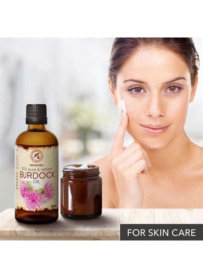 Aromatika - Burdock Root Oil 3.4 FL Oz - 100% Pure & Natural - Arctium Lappa for Hair & Scalp - Good benefits for Skin - Hair - Face - Body care - Glass Bottle - Oils Burdock - Image 1