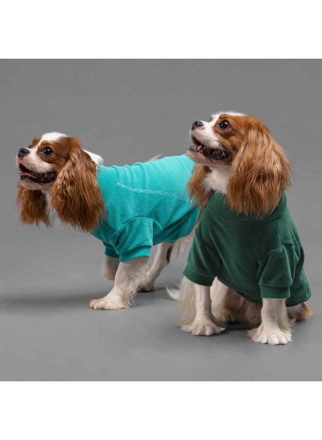 Fitwarm 3 Pack Fleece Sweater - Turtleneck Dog Sweatshirt, Cat Apparel, Dark Green, Teal Green, Olive Green, Large - Image 2