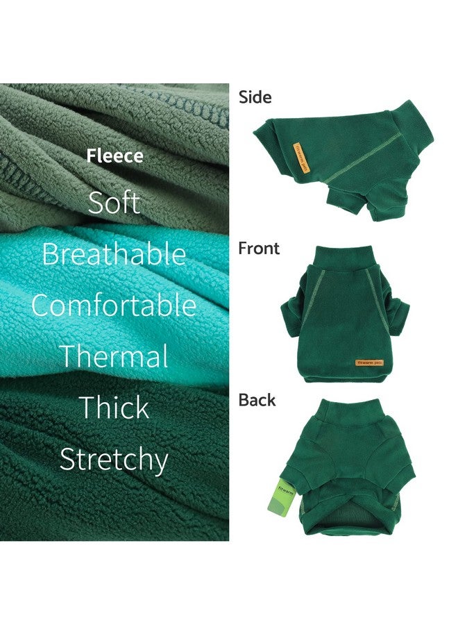 Fitwarm 3 Pack Fleece Sweater - Turtleneck Dog Sweatshirt, Cat Apparel, Dark Green, Teal Green, Olive Green, Large - Image 5