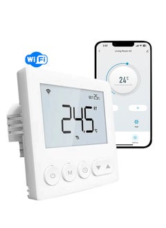 Twasl Smart Technologies TWASL Smart Wifi Thermostat - 2 pipes Air Conditioning Thermostat Temperature Controller, Room Smart AC Panel, Remote, Voice Control, AC Controller- White3  - Image 2