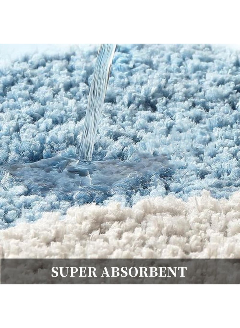 Luckam Non-Slip Bath Mat, Absorbent Machine Washable Durable Rug, Soft Microfiber Shower Carpet for Bathroom, Kitchen, Bedroom Indoor Use, Flower, 50x80cm - Image 4