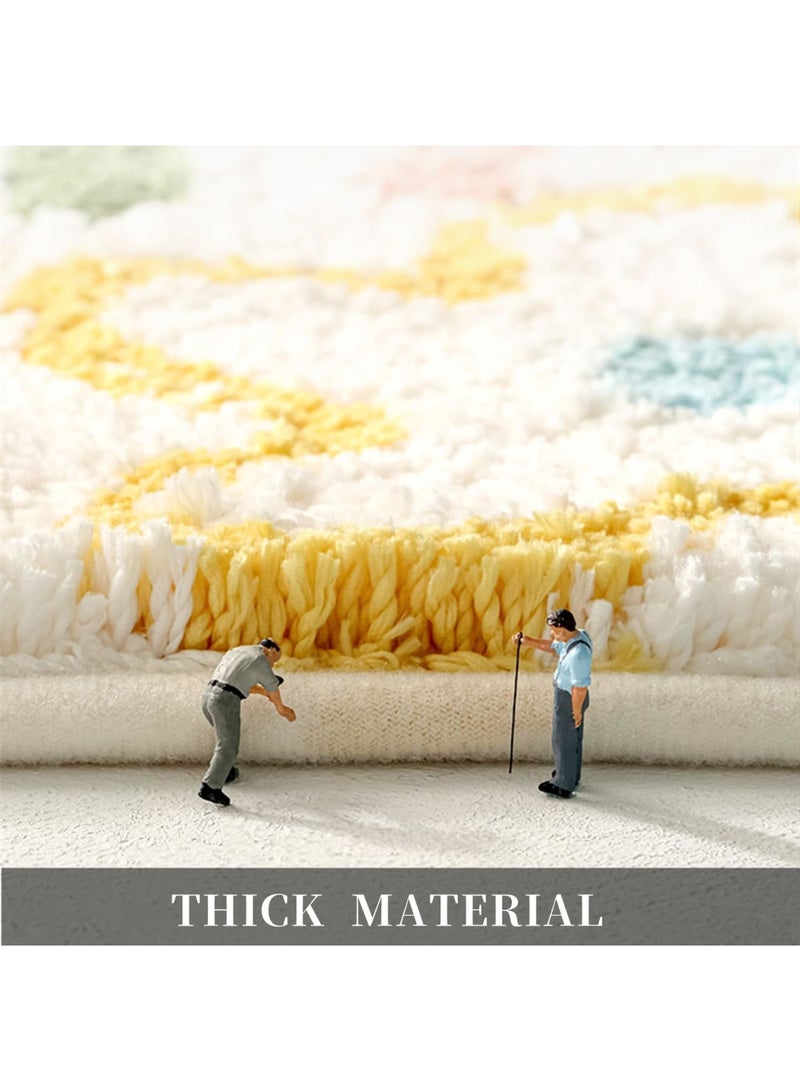 Luckam Non-Slip Bath Mat, Absorbent Machine Washable Durable Rug, Soft Microfiber Shower Carpet for Bathroom, Kitchen, Bedroom Indoor Use, Flower, 50x80cm - Image 3