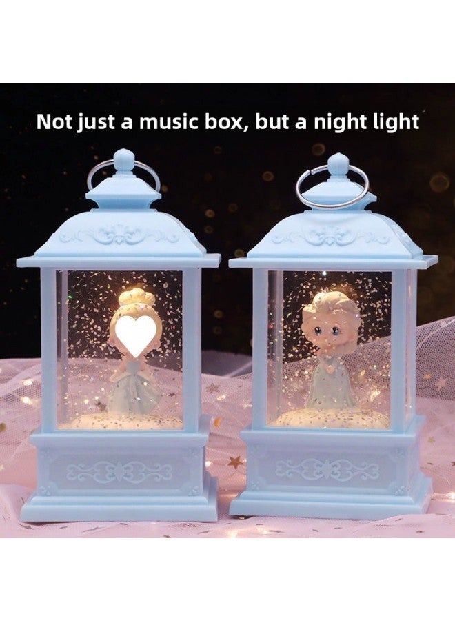 Music Box Rotating Cute Princess Crystal Lamp Glow Music Box Children's Little Girl's 10th Birthday-Color:2235 Lily Girl Pink light + Music】-Dimensions:Color Box + Greeting Card + Handbag 【writing G - Image 2