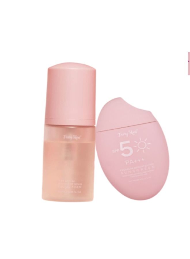 Fairy Skin The Premium Duo - Premium Brightening Facial Foam  and Sunscreen 150 grams - Image 1