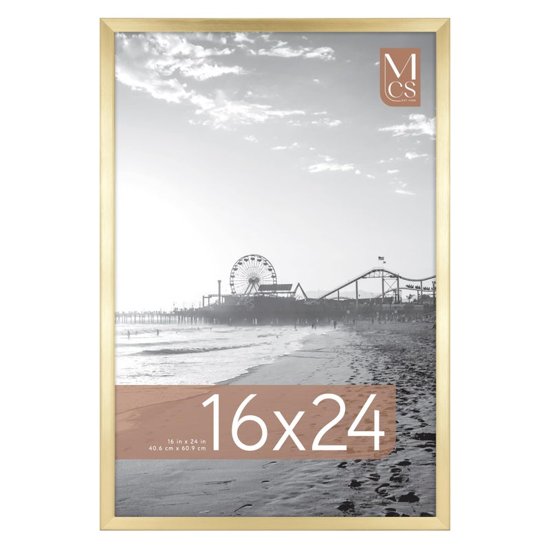 MCS Foundation 16x24 Poster Frame Traditional Brass, Vertical & Horizontal Wall Hanging Large Picture Frame for Photos, Posters & Art Prints (1-Pack) - Image 1