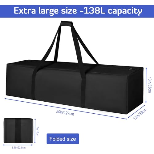INFANZIA 50inch Sports Duffel Travel -138L Extra Large Duffel Luggage Bag with Upgrade Zipper, Water Resistant & Foldable Equipment Storage Bag for Camping Tent Tripod Fishing - Image 3