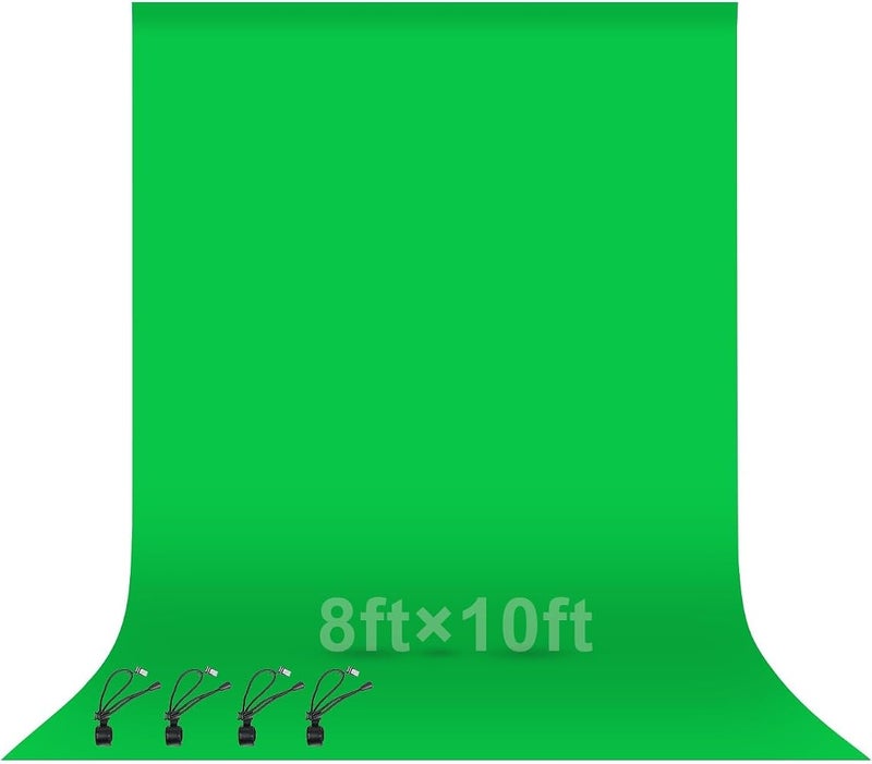 EMART Green Screen Backdrop 8x10ft, Greenscreen Background for Photography - Image 1