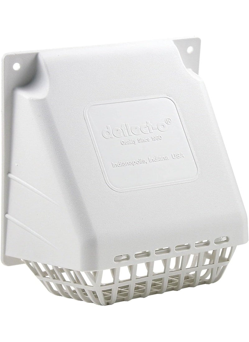 Deflecto Deflecto Wide Mouth Dryer Vent Hood with Removable Bird Guard Damper WeatherResistant 4 Inches Hood White HR4W  - Image 1