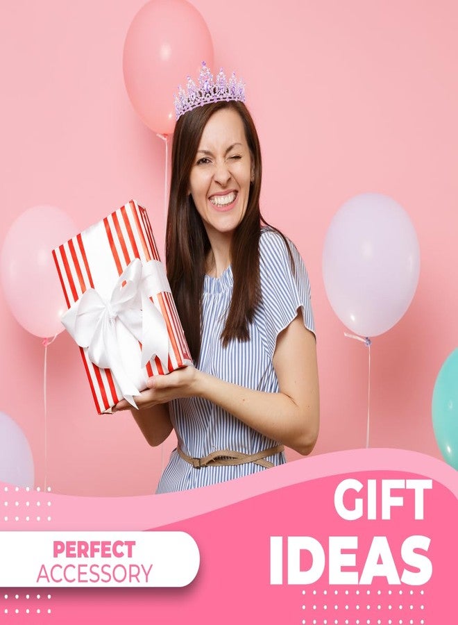 Papoopy Birthday Tiara Crown with Sash for Women, Headband Hair Accessories for Wedding Party Costume Purple - Image 5