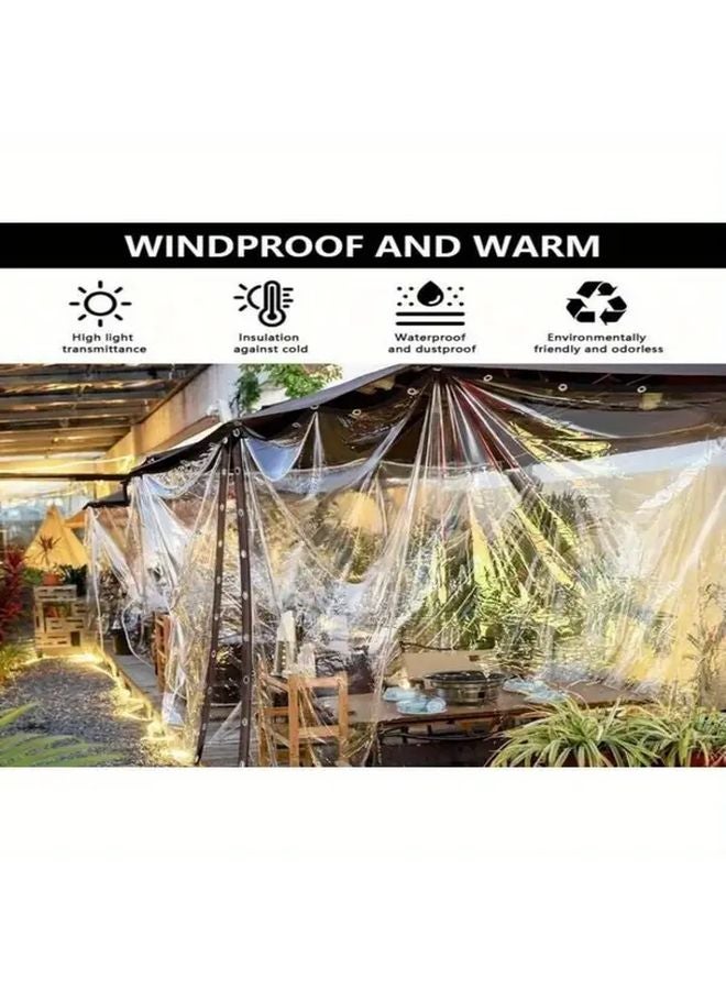 3x6 Feet Heavy Duty Clear PVC Waterproof Tarp 8mil Thick Reinforced Edges Grommets UV Resistant - Image 3