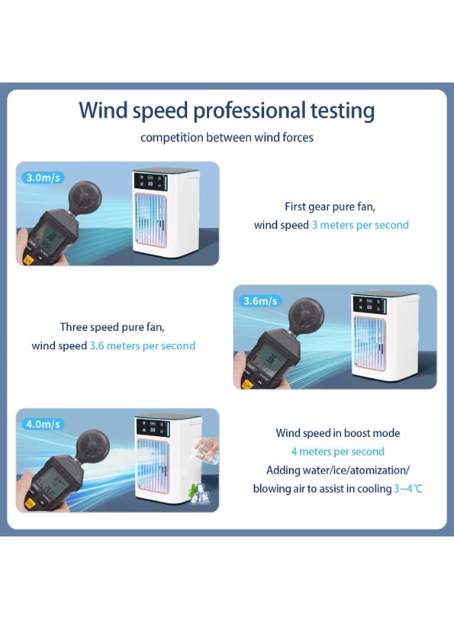 Portable Air Conditioners, 4-IN-1 AC Unit, 900ml Dual Tank Evaporative Air Cooler, 7 Color Lights Personal Mini Air Conditioner, Small Portable Cooling Fan for Room Office - Image 4