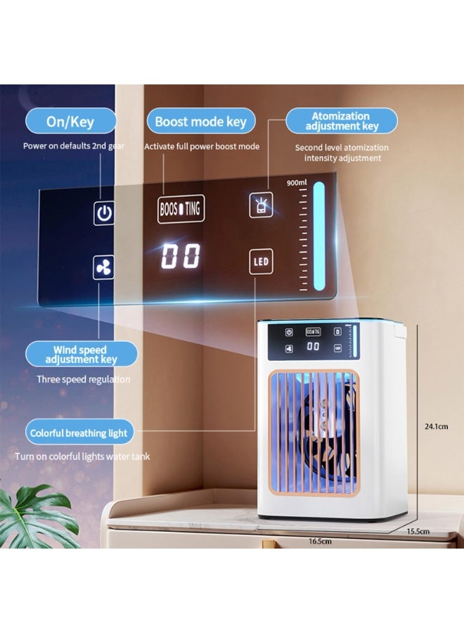Portable Air Conditioners, 4-IN-1 AC Unit, 900ml Dual Tank Evaporative Air Cooler, 7 Color Lights Personal Mini Air Conditioner, Small Portable Cooling Fan for Room Office - Image 3