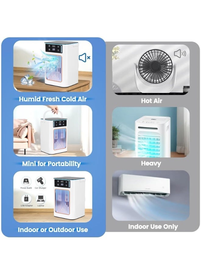 Portable Air Conditioners, 4-IN-1 AC Unit, 900ml Dual Tank Evaporative Air Cooler, 7 Color Lights Personal Mini Air Conditioner, Small Portable Cooling Fan for Room Office - Image 5