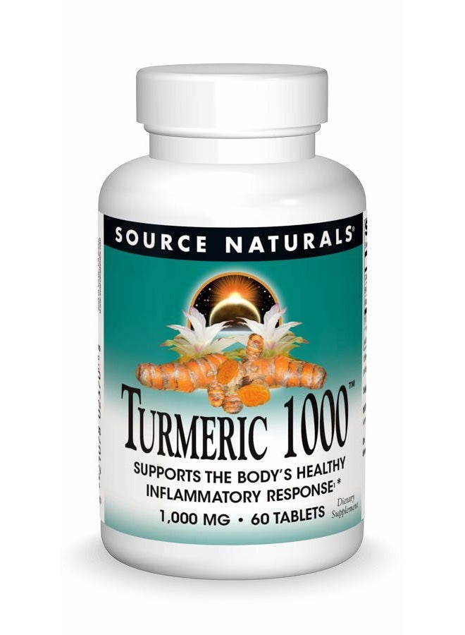 Source Naturals Turmeric 1000, Supports The Body's Healthy Inflammatory Response*, 1,000mg - 60 Tablets - Image 1