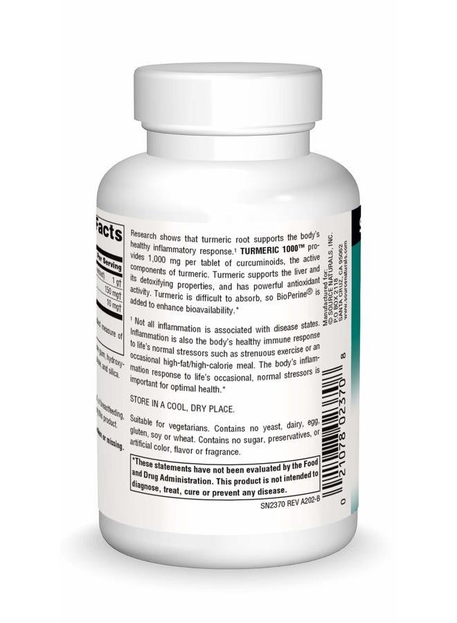 Source Naturals Turmeric 1000, Supports The Body's Healthy Inflammatory Response*, 1,000mg - 60 Tablets - Image 2