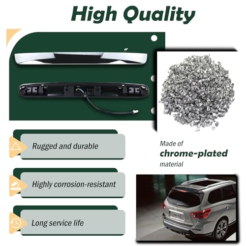 GEATaaT Upgrade 90810-9PG2D Rear Tailgate Chrome Handle Garnish Finisher Molding with New Liftgate Release Switch Compatible with 2013-2020 Nissan Pathfinder, Rear Liftgate Handle Replace# 90810-9PG0A - Image 4