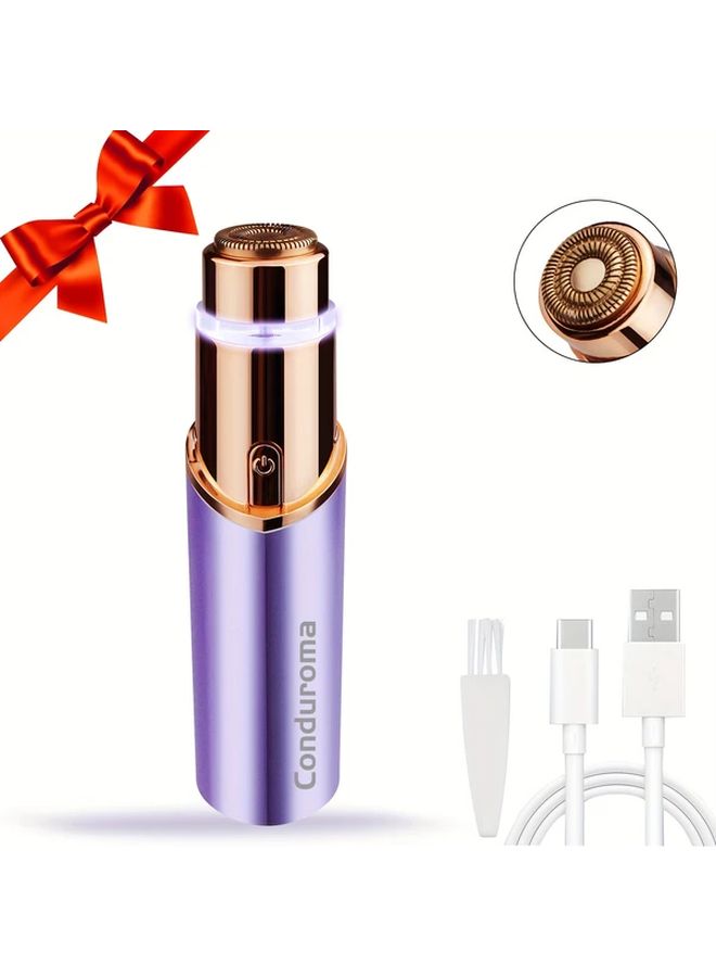 White Rechargeable Facial Hair Remover for Women Electric Painless Razor for Face Lips Eyebrows - Image 1
