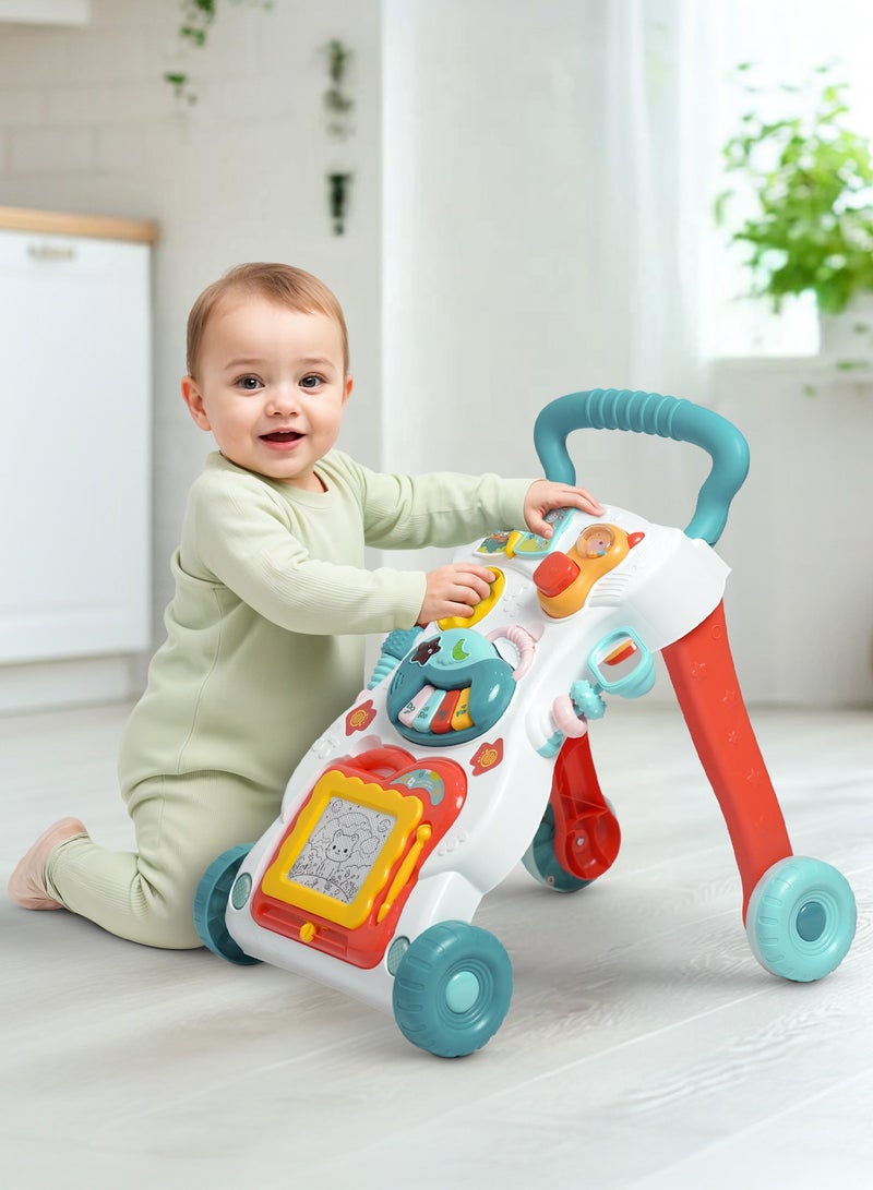 BAYBEE 2 In 1 Baby Activity Walker For Kids Baby Push Walker For Baby With Speed Adjustable Wheel Writing Board Piano Rattles Rotating Baby Toys Activity Kids Walker For Baby Boys Girls 6 To 24 Months - Image 1